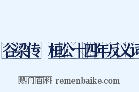 谷梁传·桓公十四年反义词是什么意思的图片
